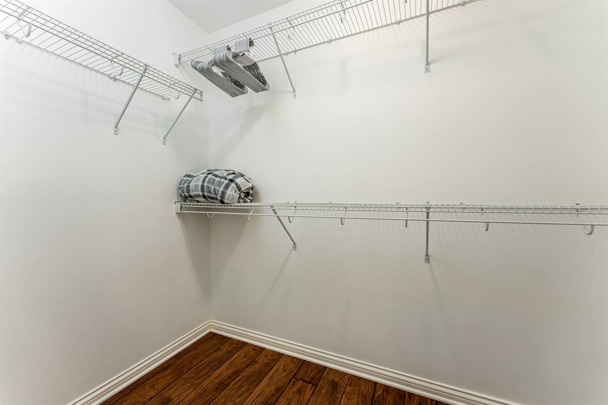 Large walk-in closet in the Master bedroom!
