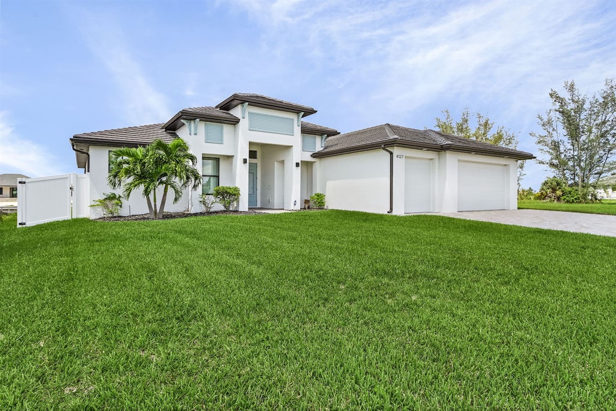 Gorgeous home with a three-car garage, perfectly situated on a gulf-access property!