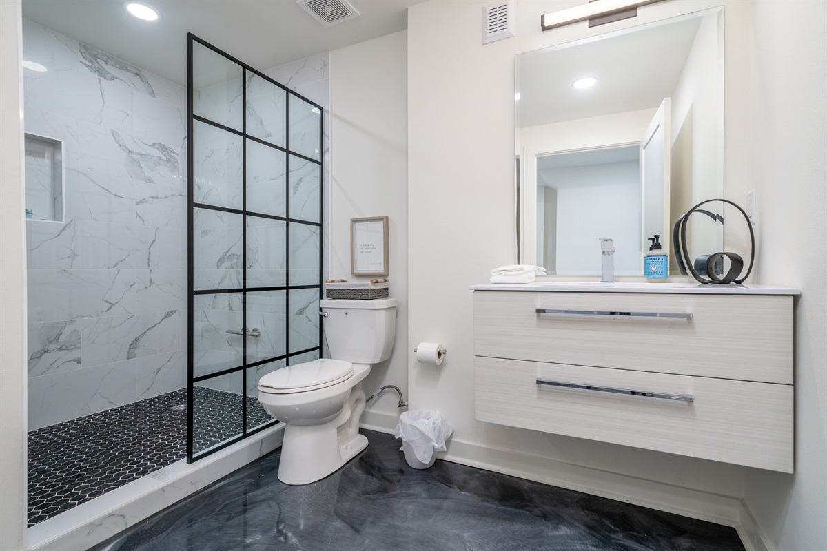 Lower Level Bathroom with Glass Shower