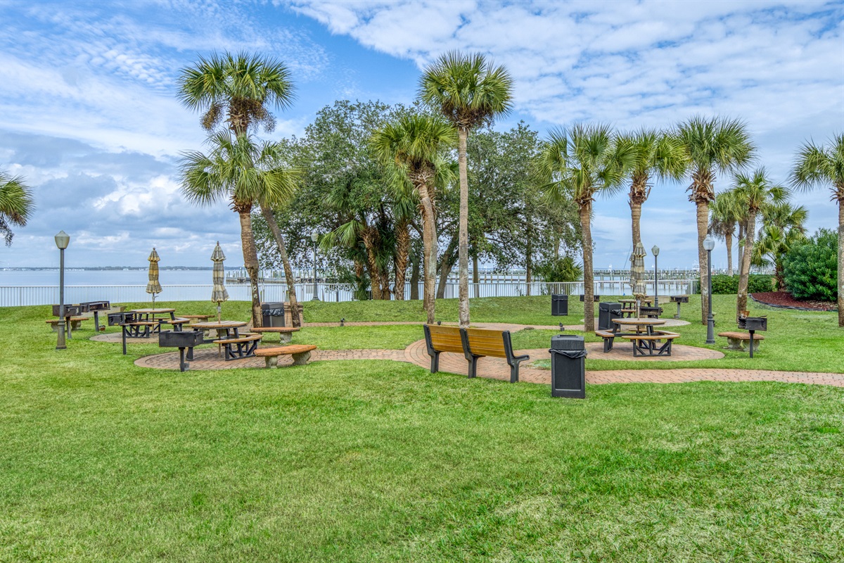 charcoal grilling area
