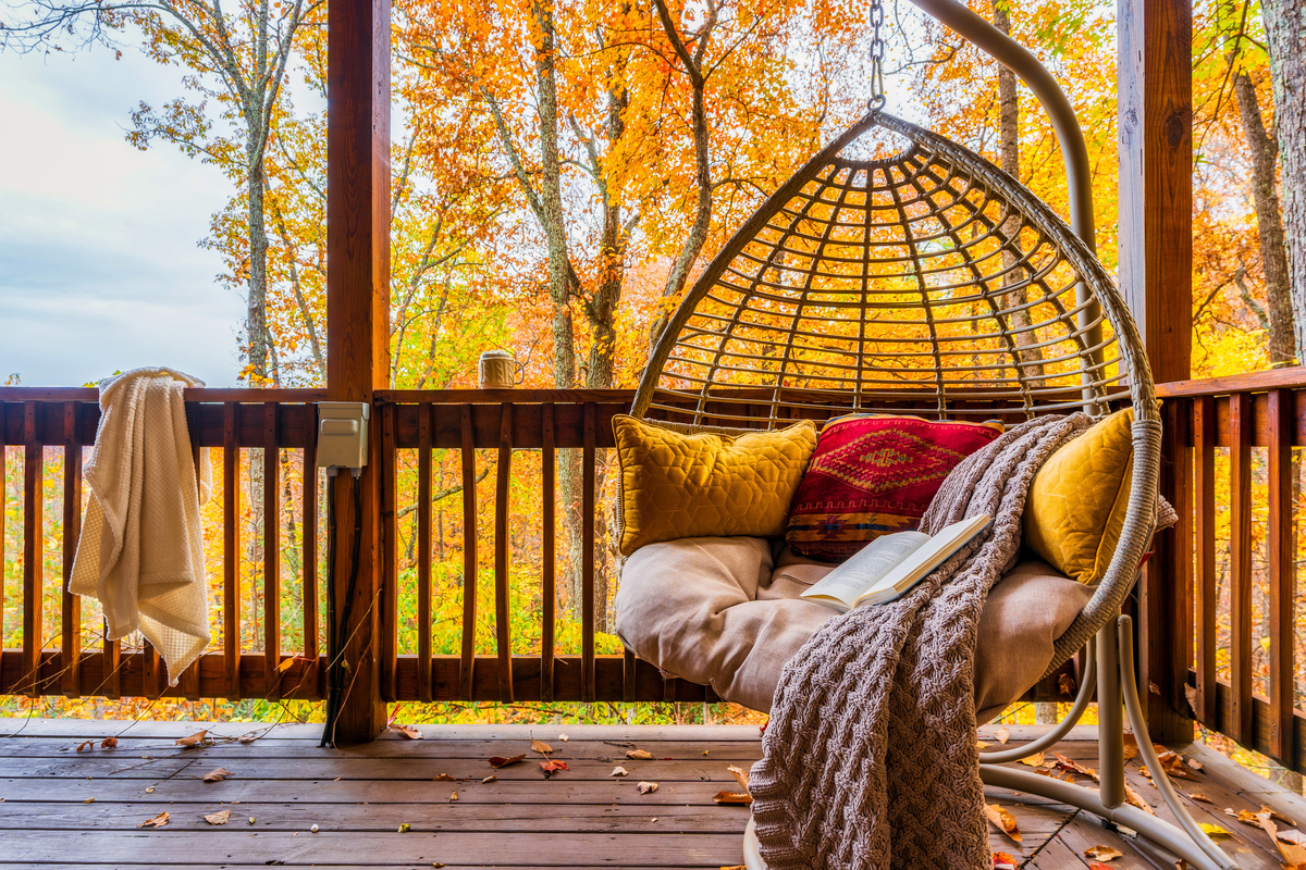 Cozy up on the swinging chair and take in the views