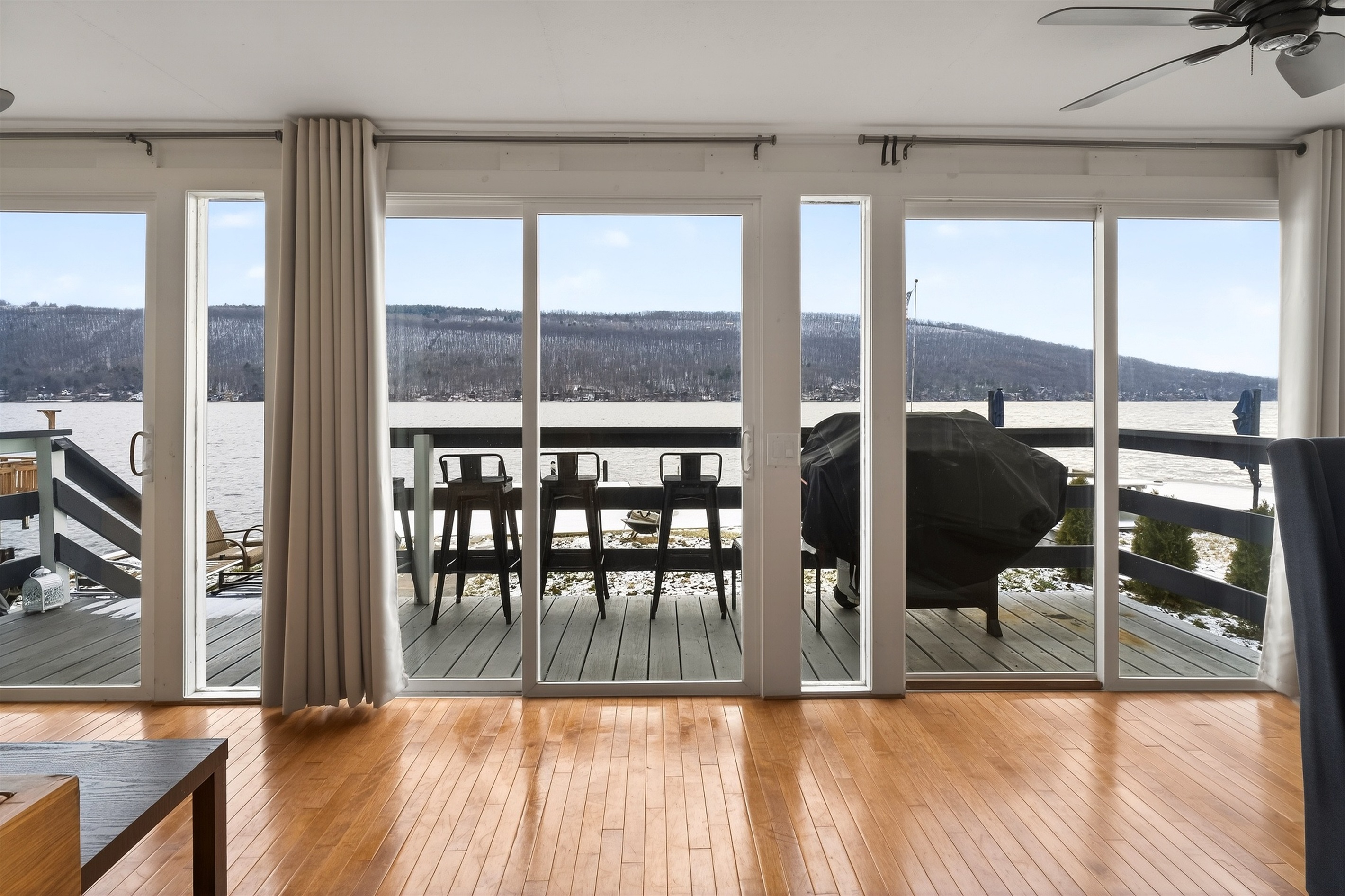 View from lower level living room 