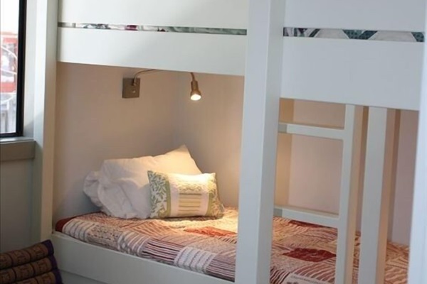 3rd guest room with built in bunk beds that sleep four