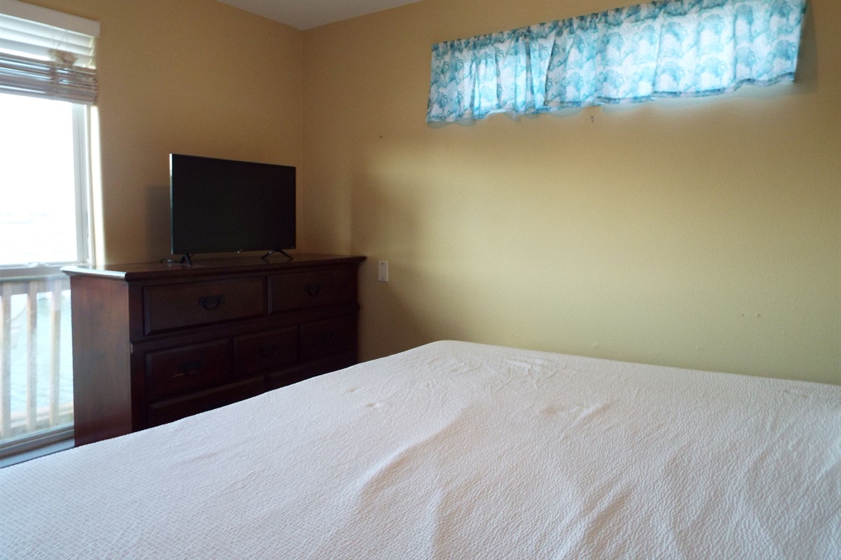 Flat screen in bedroom