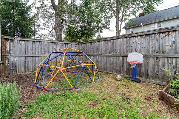 Outside in the backyard we are constantly adding new stuff for Littles!  We have two under 6 and always do our best to make our guests feel at home and enjoy their time with family/friends.