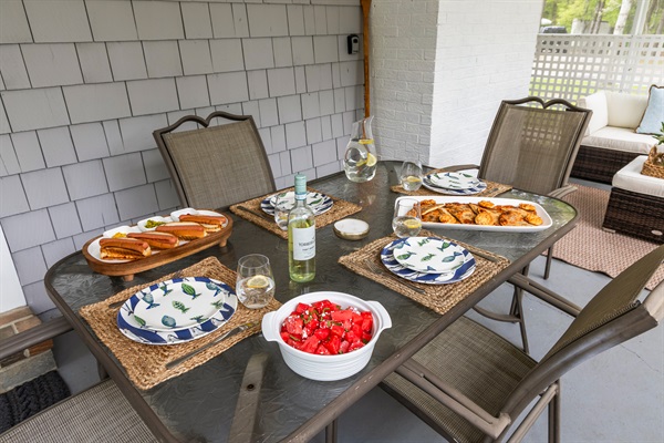 Breathe in the fresh air and relax on our inviting patio with space to sit and share!