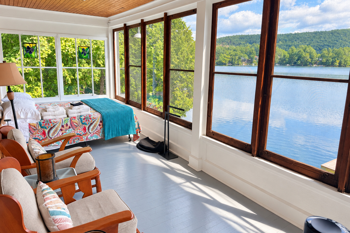 View of the lake from the main house.