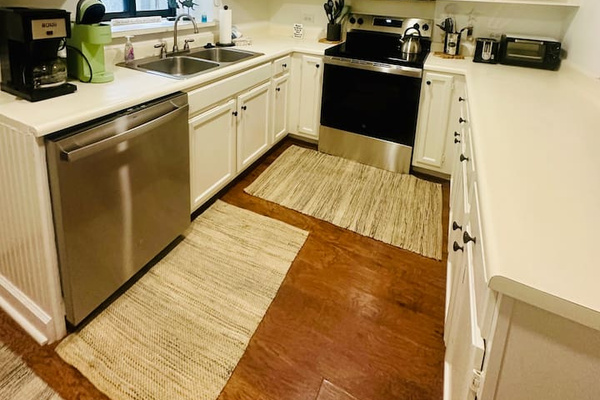 Kitchen with stainless steel appliances