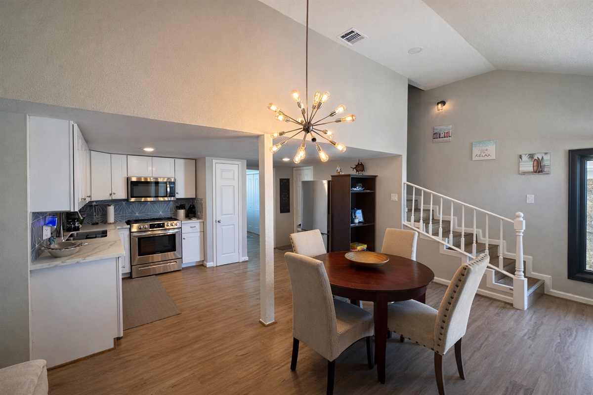 Living area facing the door