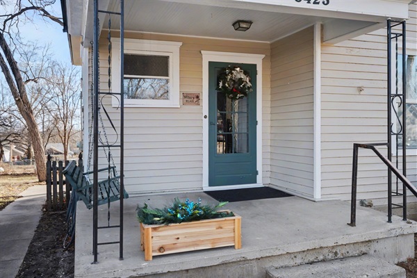 Front porch with porch swing