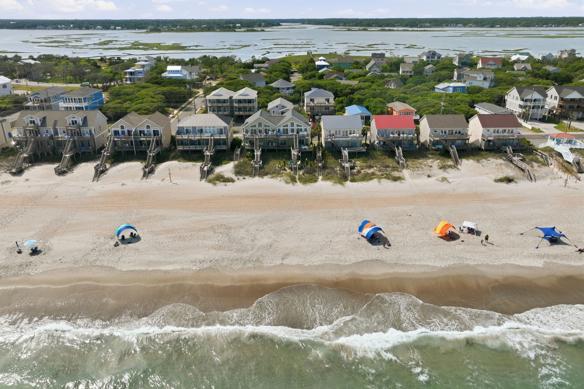 Direct oceanfront location in Surf City just steps from the sand and surf