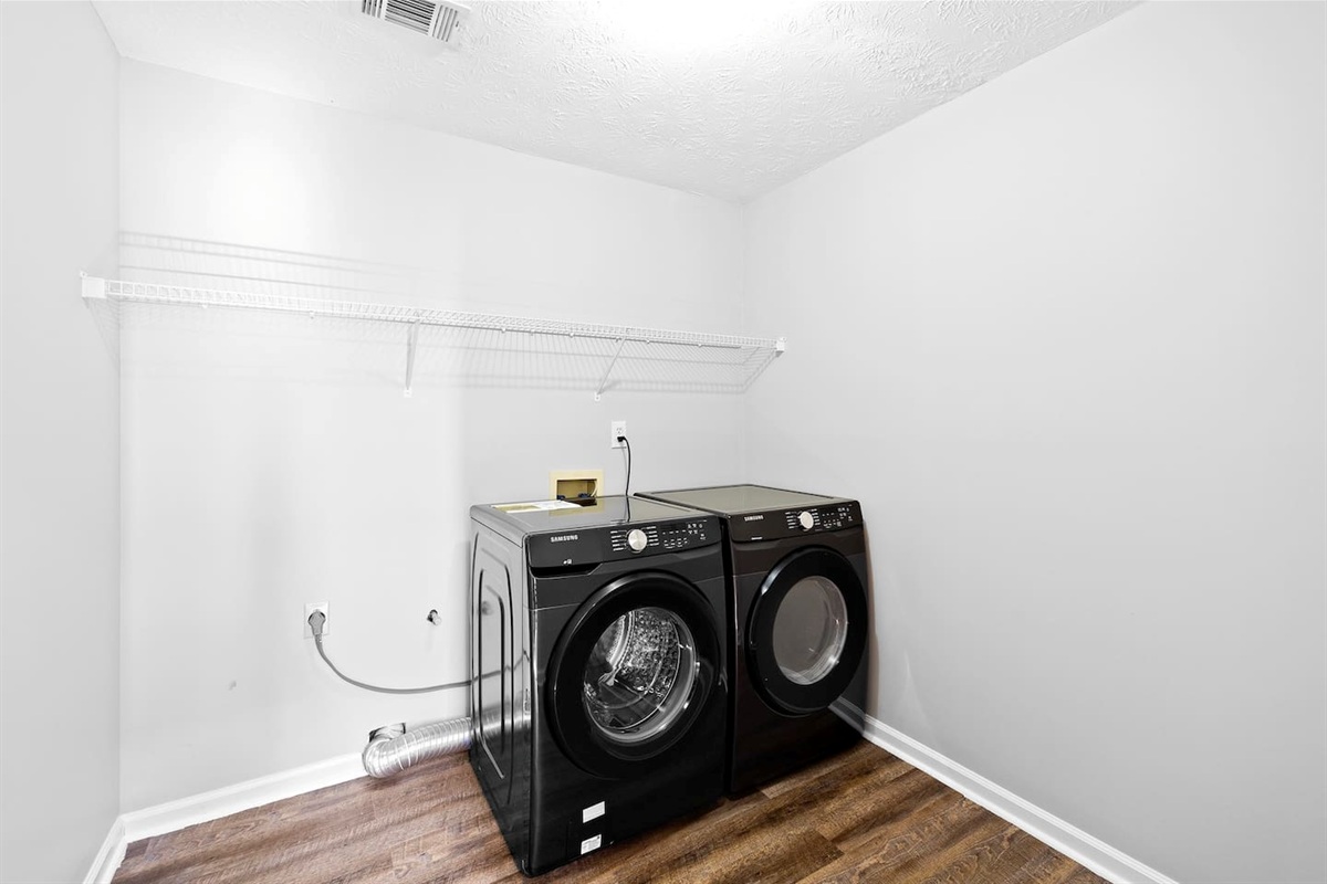 Large washer & dryer for your use. 