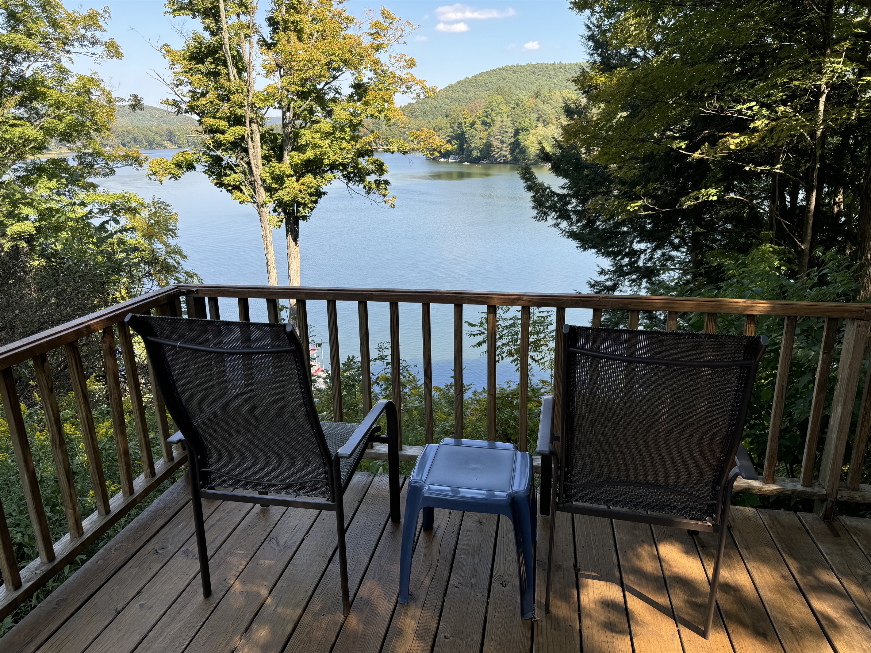 Lake view from the deck at Carr's Cottage