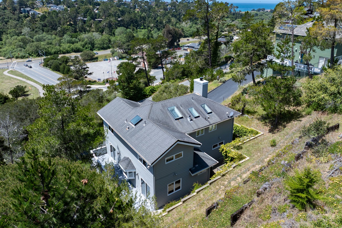 Stunning hillside retreat with sweeping ocean views.