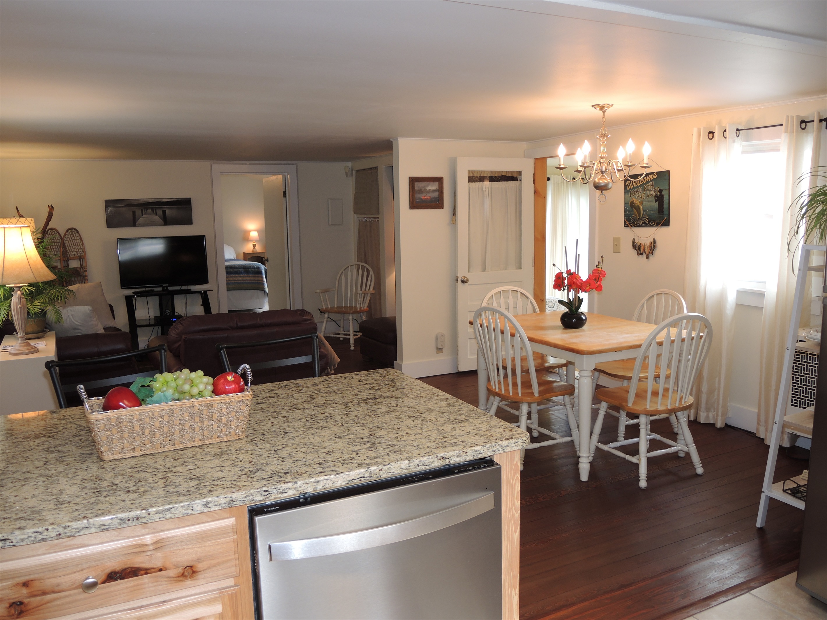 Open floor plan Kitchen, dining, living