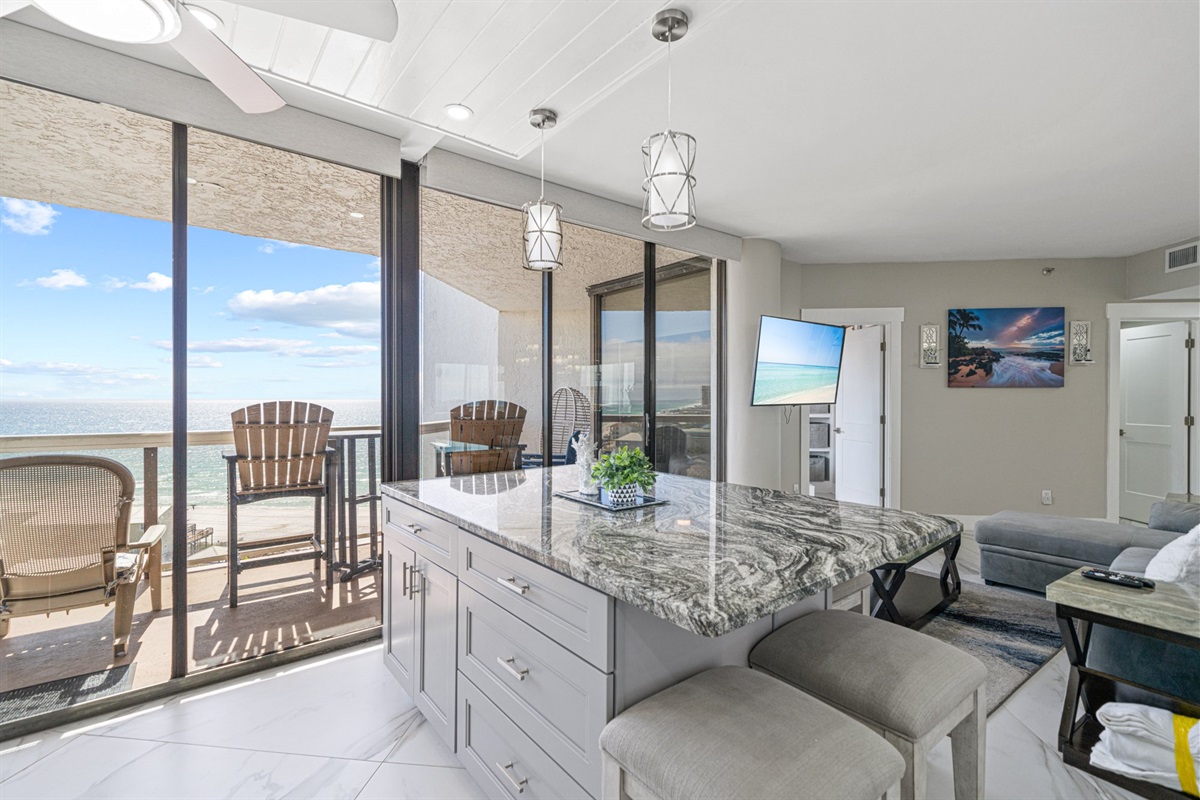 Wake up, pull up a barstool, and let the emerald Gulf fill the room. The open floor plan and floor-to-ceiling glass make sure the best view in Destin is always front and center.