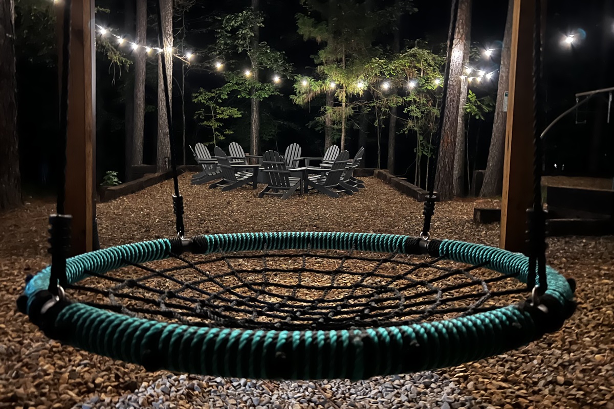 Swing time!  Come sit in the shade under the breeze of newly installed fans!  Watch horseshoes, enjoy the tree whispers, monitor kids at play while you sip on a beverage.