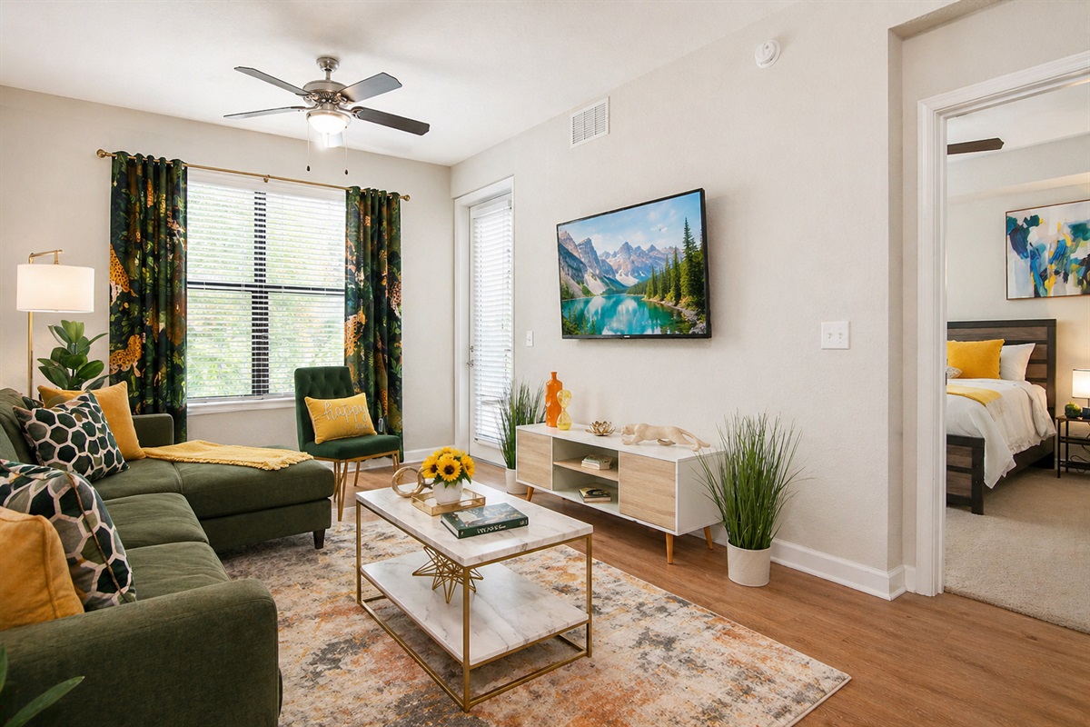 There are two TVs in this home; one in the living room, and a second in the bedroom. Enjoy!