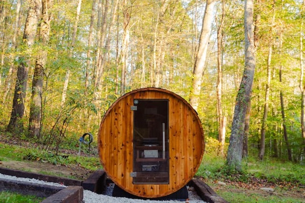 Relax in the "All Heavens Sauna" with stunning views