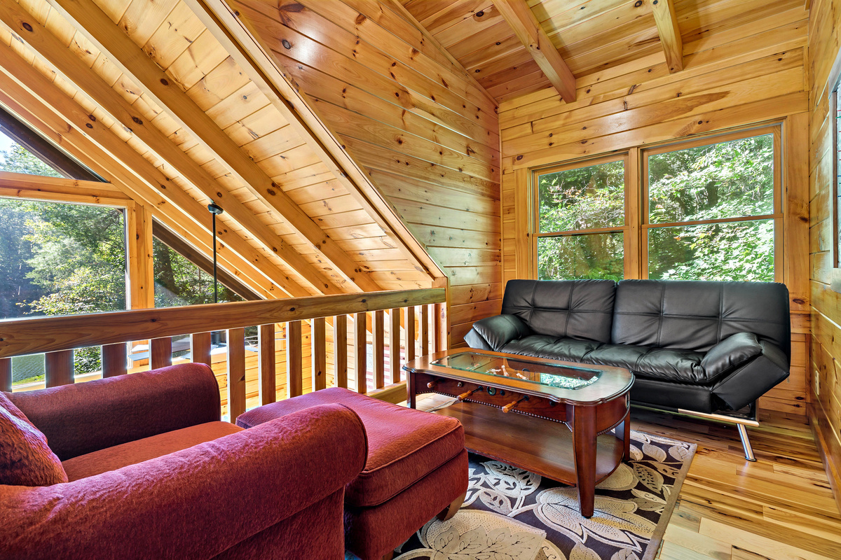 Seating in the loft area