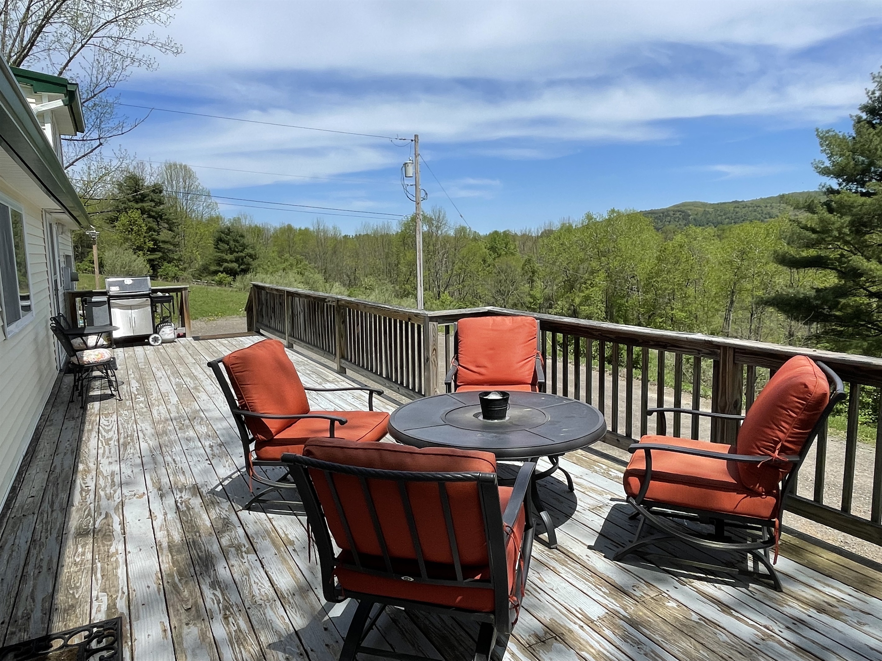Deck seating with a view.