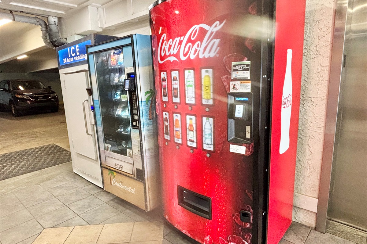 Vending and ice machines to keep you going.