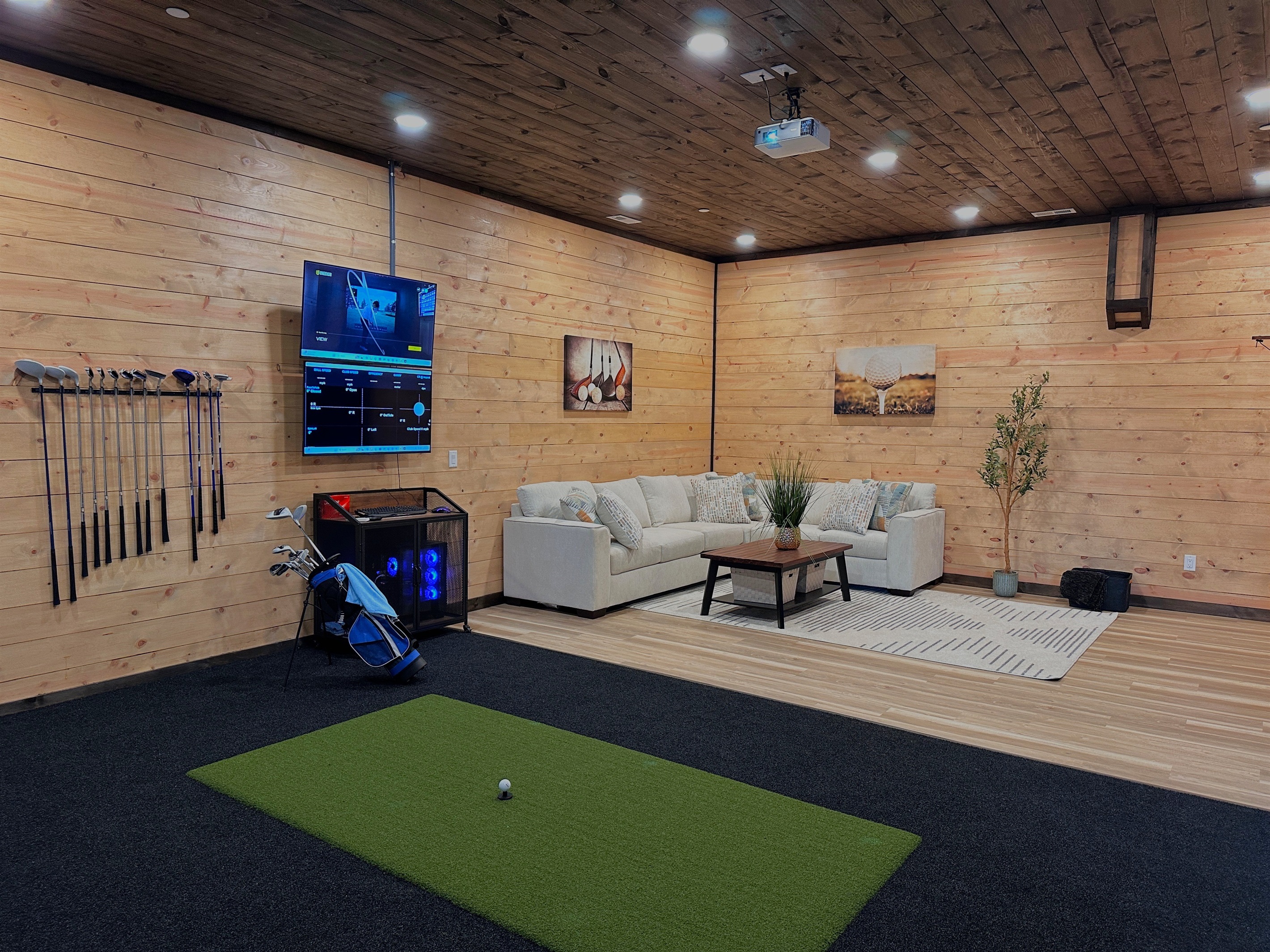 Floor 1 (Basement) - Game Room: Golf Simulator