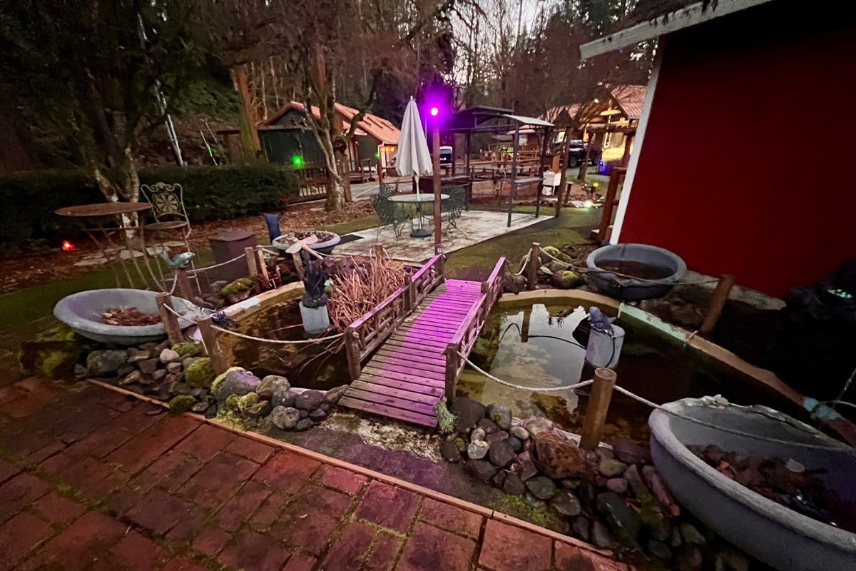 One of two water features