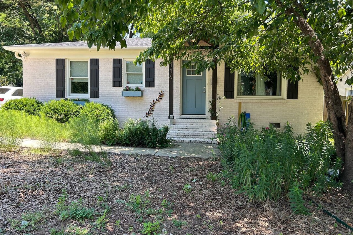 Front of house with North Carolina native plants