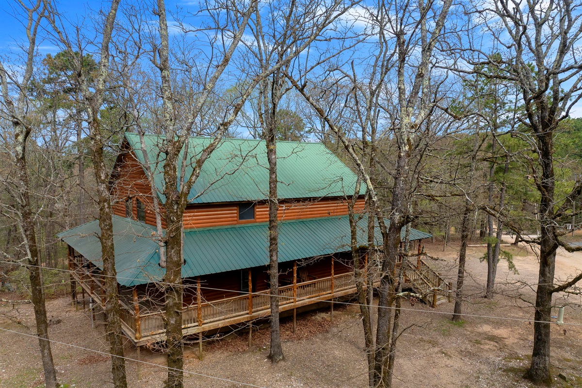 Two Story Cabin with Wrap Around Covered Porch