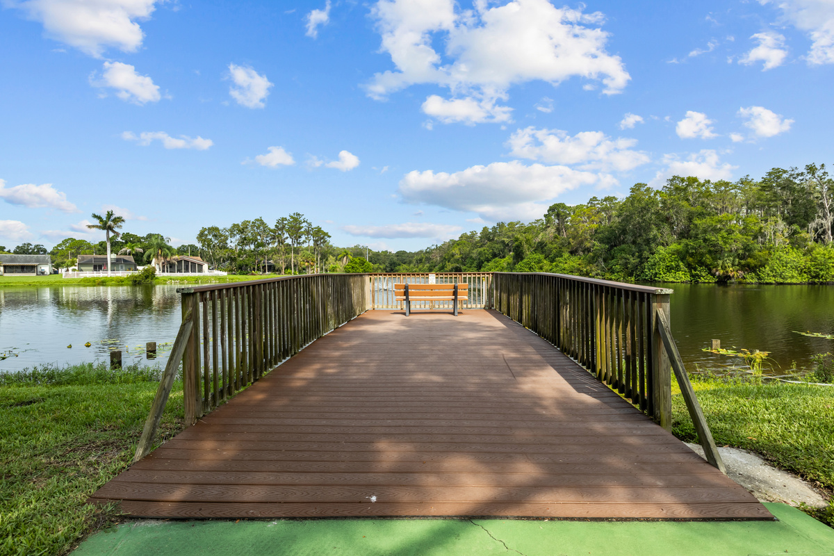 Recreation area allows catch and release fishing from the dock.