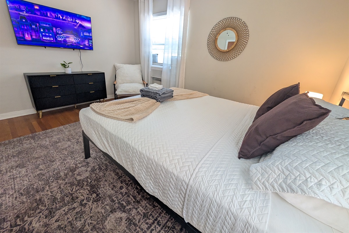 First guest bed with 50 Inch TV