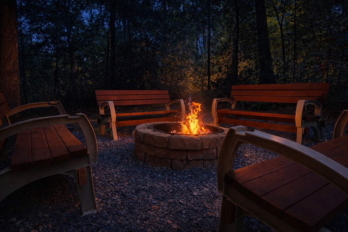 Outdoor firepit with seating