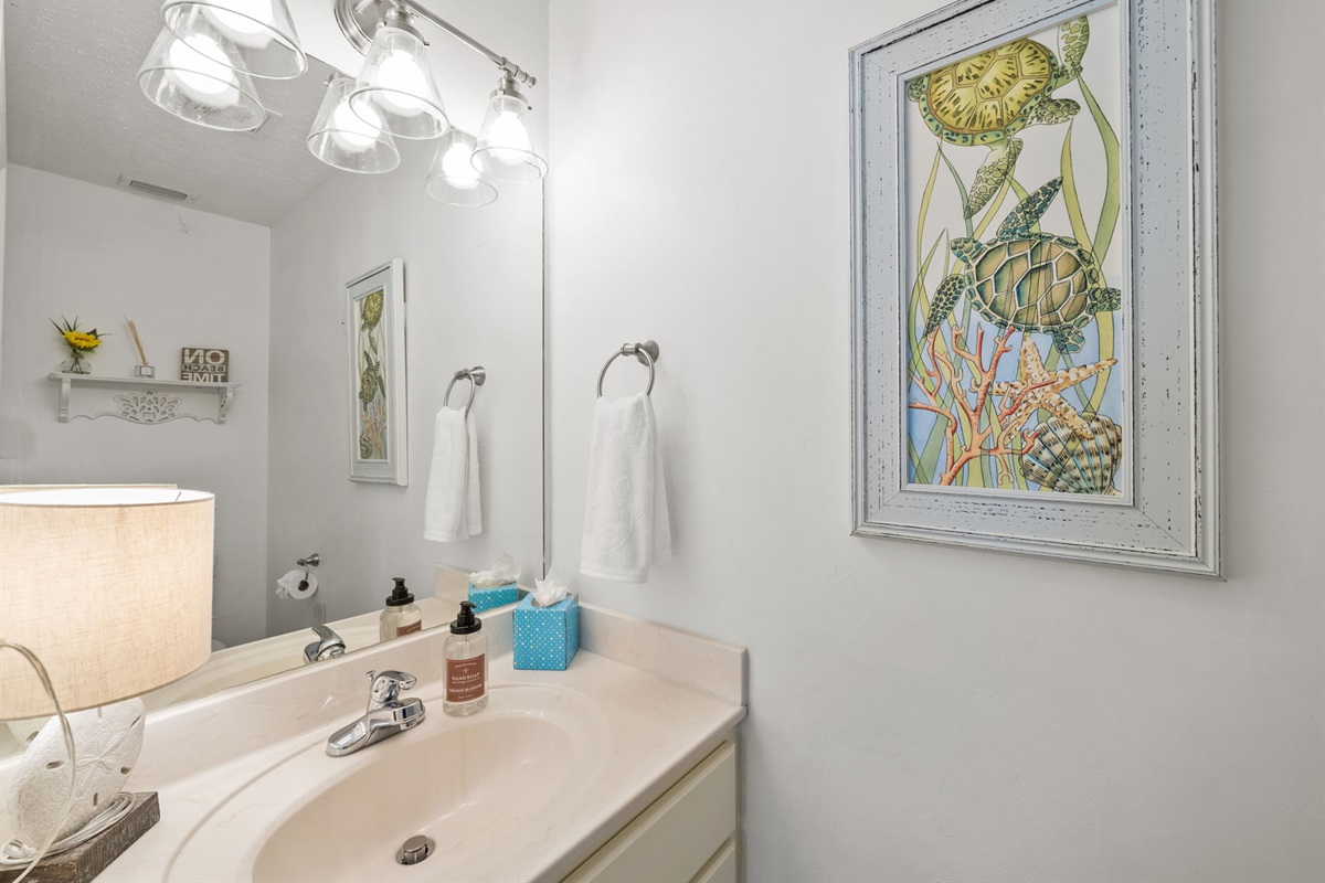 First floor half bathroom for guests convenience