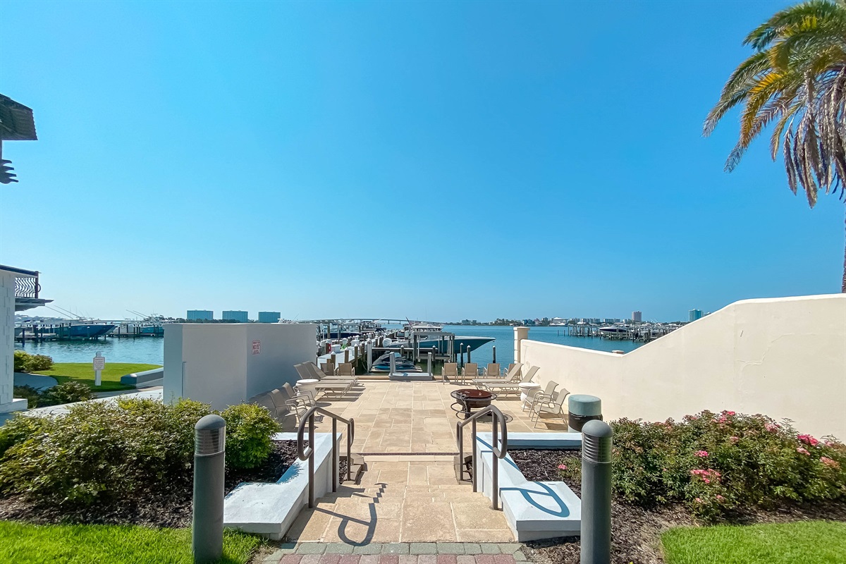 Experience prime waterfront living with direct access to the marina. Our inviting outdoor space, complete with comfortable seating, is ideal for enjoying sunny days and spectacular sunsets.