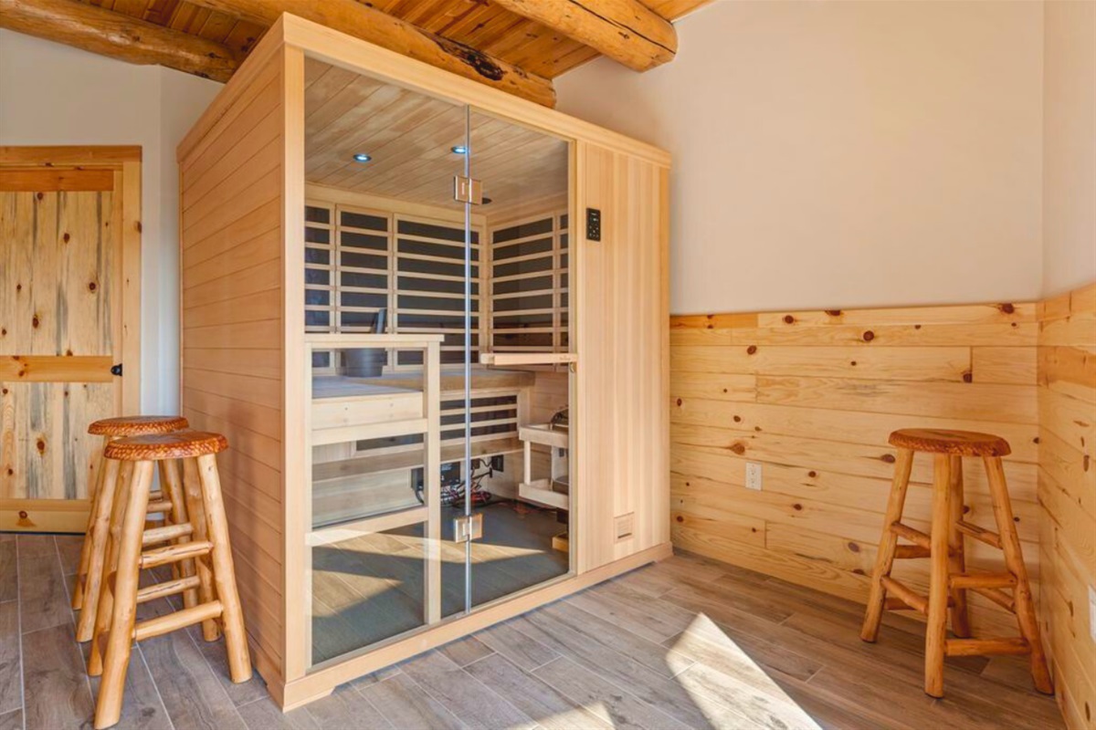 Warm up and relax in the private sauna after outdoor adventures.
