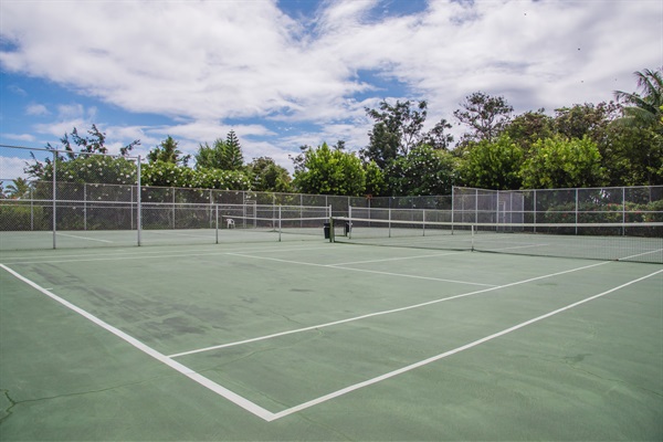 Tennis and pickleball courts for guests to use.