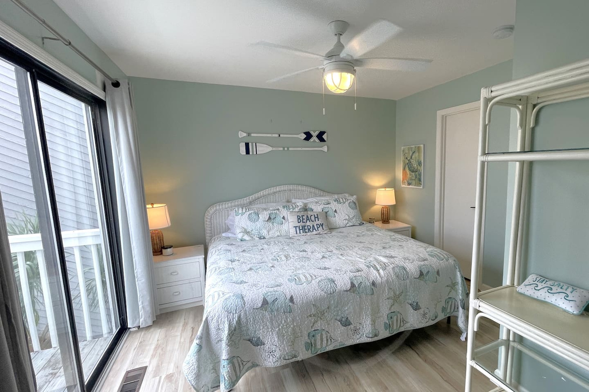 Start your mornings out here before anyone else wakes up. Your upper deck catches the sunrise early and the Gulf is completely yours.