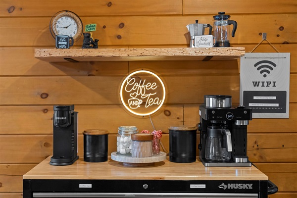 Coffee Bar with Nespresso, Keurig, and Drip Coffee — Bring Your Favorites or Use Ours