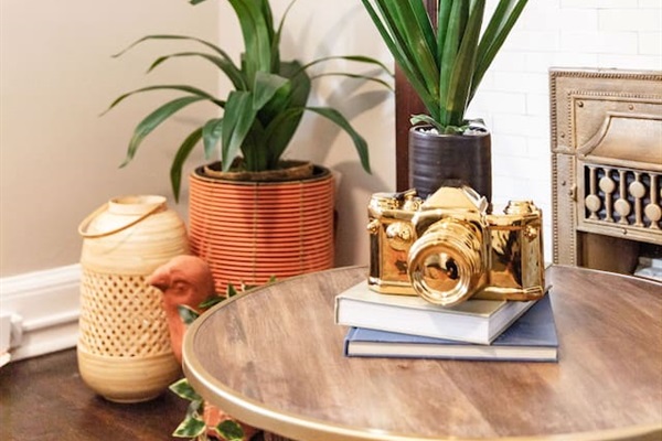 Stylish center table serving as a stunning accent piece, adding a touch of sophistication and functionality to the living area.