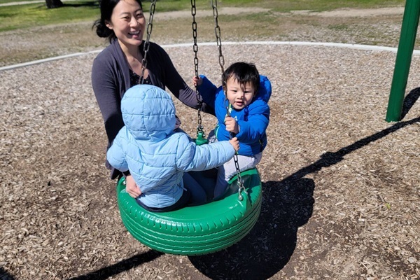 Kid's corner is just 6 blocks from our home. It includes a maze, boat, slides, rope bridge, picnic table and baseball field. We love bringing the whole family here  to play. The playground is right across from the beach (by the Blue Stairs entrance)