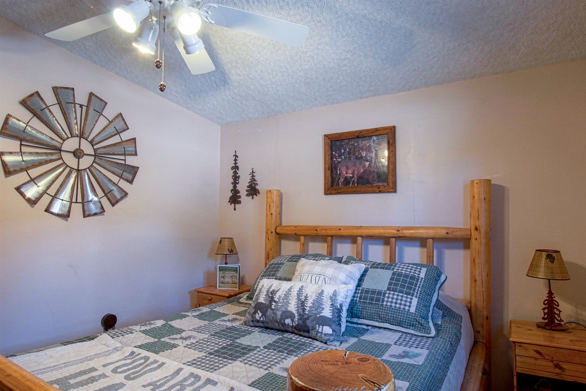 Enjoy quiet mornings and restful evenings in this cabin room.