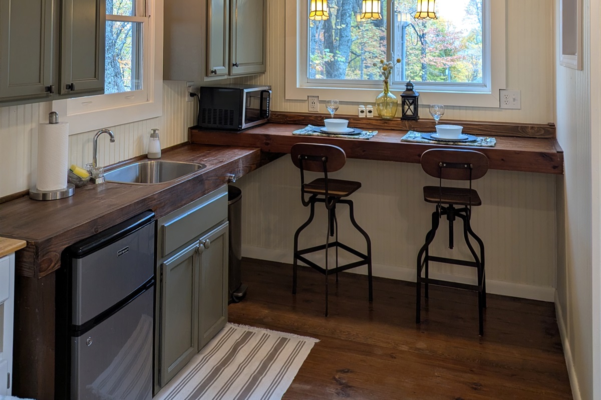 Kitchenette with hot plate to cook!