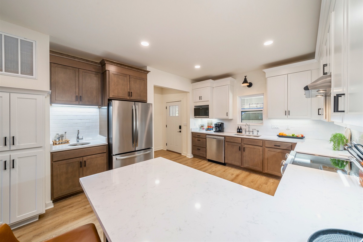 Well Equipped Kitchen with Stainless Steel Appliances