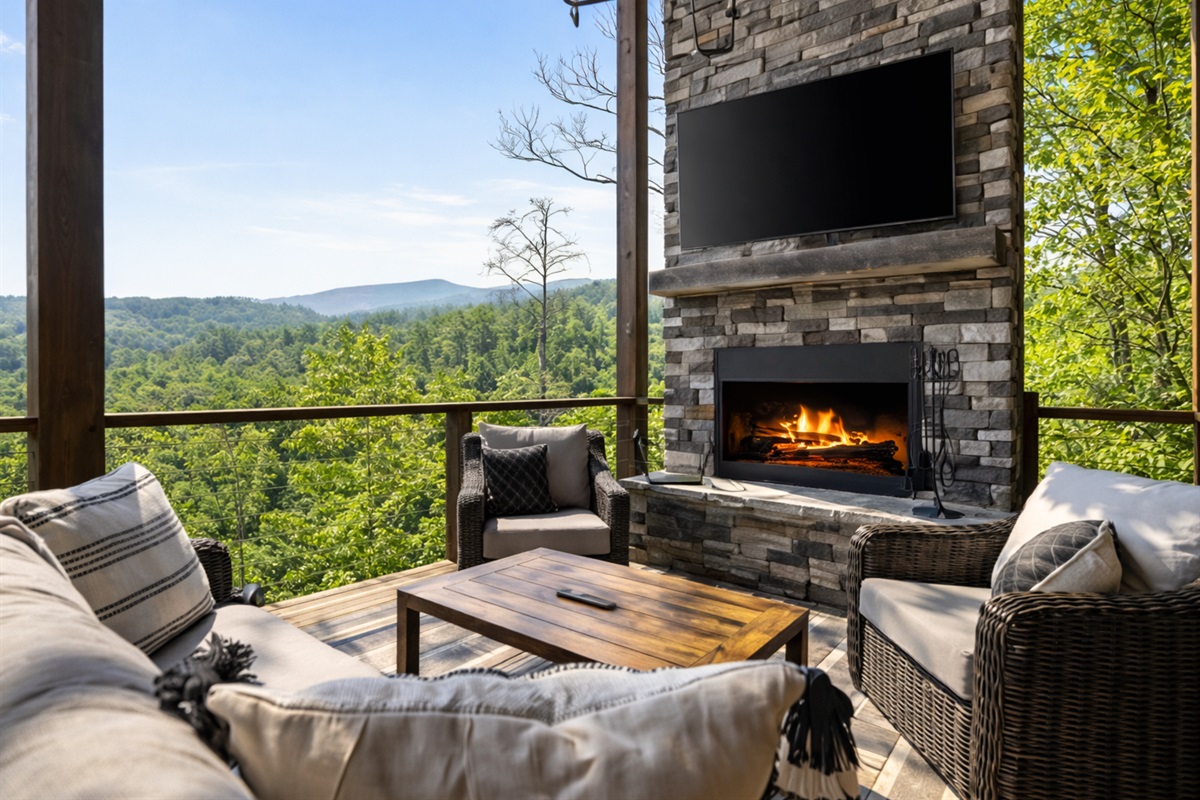 Nature, Netflix, and naps, all in one place.
*Outdoor Fireplace (Available Year Round)