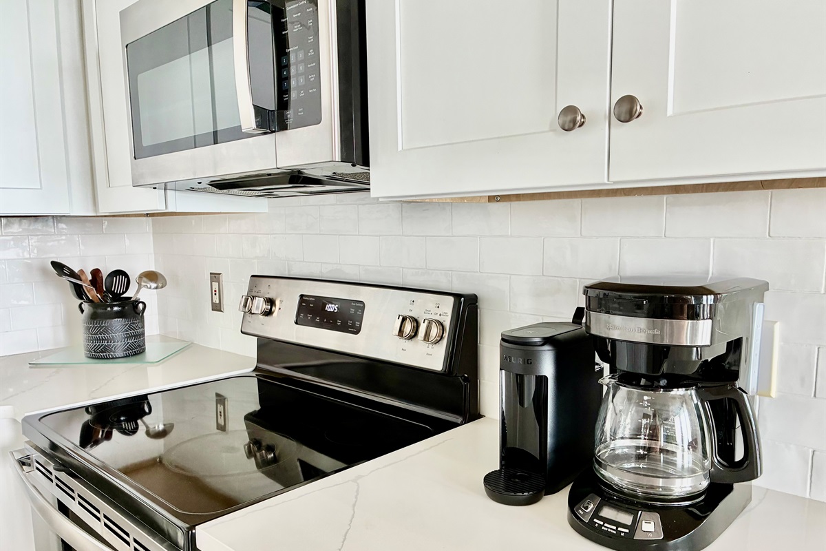 We have a standard coffee maker and a Keurig!