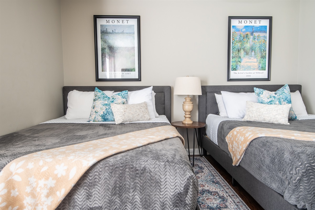 The soft colors encourage a good night's rest and relaxation.