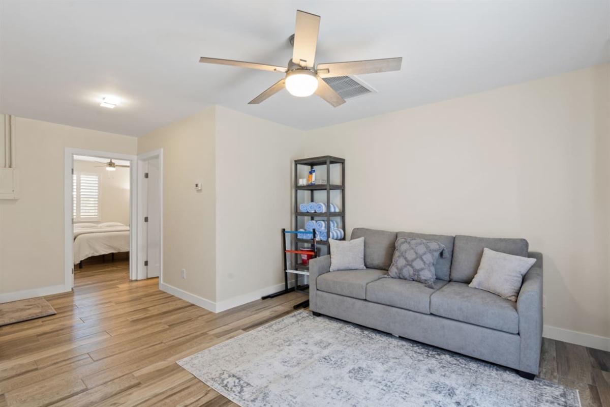 Additional living space in the casita with comfortable seating and a clean, practical layout.