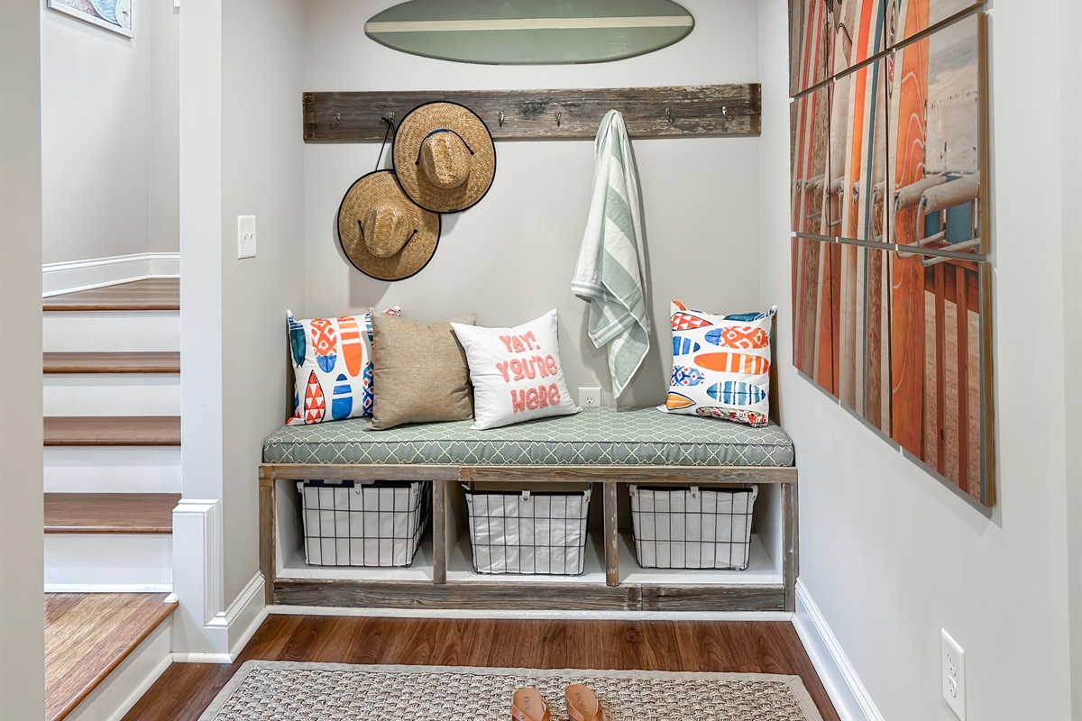 Head back down the stairs, and you will get to our ground floor Mudroom!