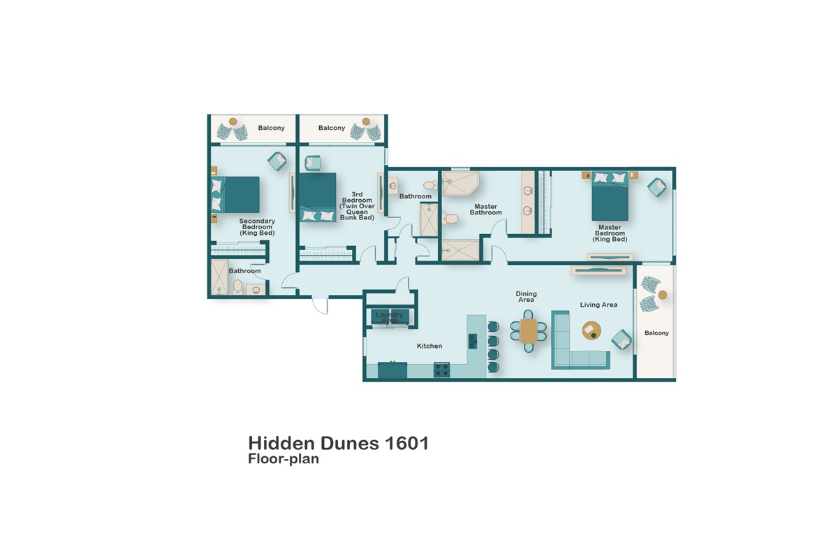 Floor plan for Hidden Dunes 1601